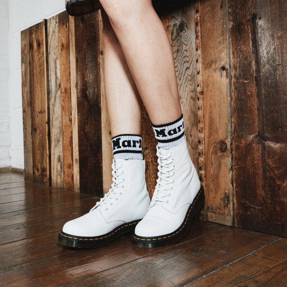 Doc Martens 1460 Pascal Virginia Leather Boots in White